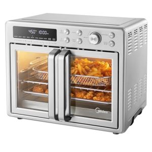 Midea Flexify French Door Toaster Oven Air Fryer Combo, 26.4 QT, Extra Large Air Fryer Countertop Oven 10 in 1 Combo, 25% Faster Cooking and 90% Less Oil, Stainless Steel : Home  Kitchen