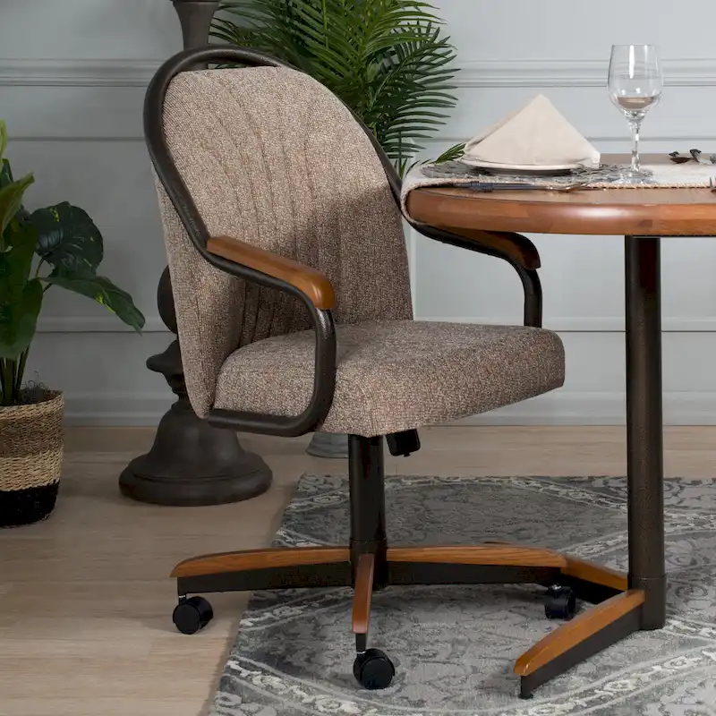 ec9c937d845b8d3f5a21cea22b181feb9ff19dce71bcd31c0bb9e1c7cc400f35 Casual Dining Swivel and Tilt Rolling Dining Chair - 38 Hx221/2 Wx22 D - 38 Hx24 Wx22 D(Oatmeal/Dining Height/SINGLE)