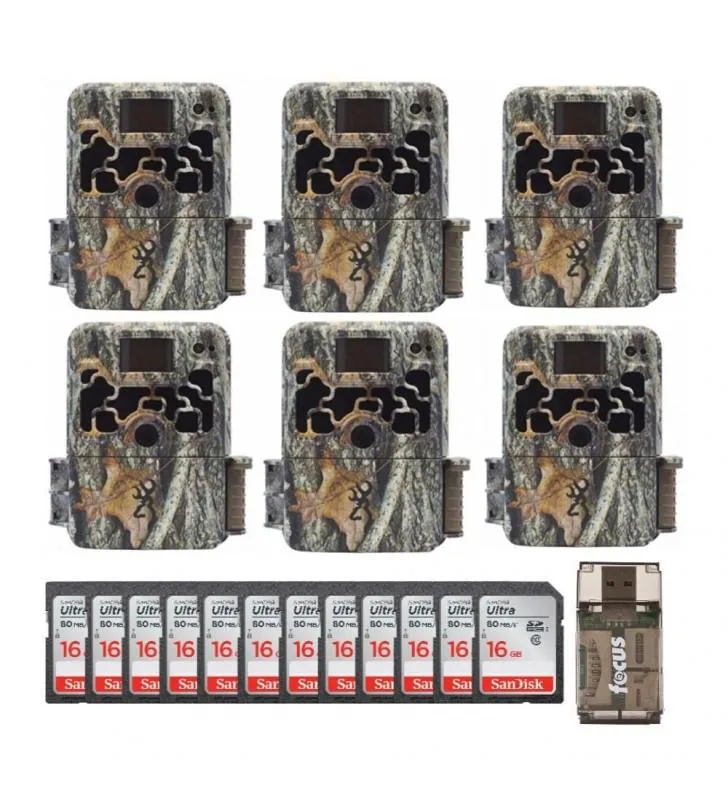 ece1cc21398782ffcac6bb03765cfdc6b543f04a6b60eb7eafe07d795e90666c Browning Trail Cameras Dark Ops Extreme (6-Pack) w/ 16GB Cards Bundle ¨C Camouflage