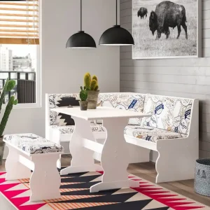 Hannah Breakfast Nook 3-piece Dining Set(Blue)
