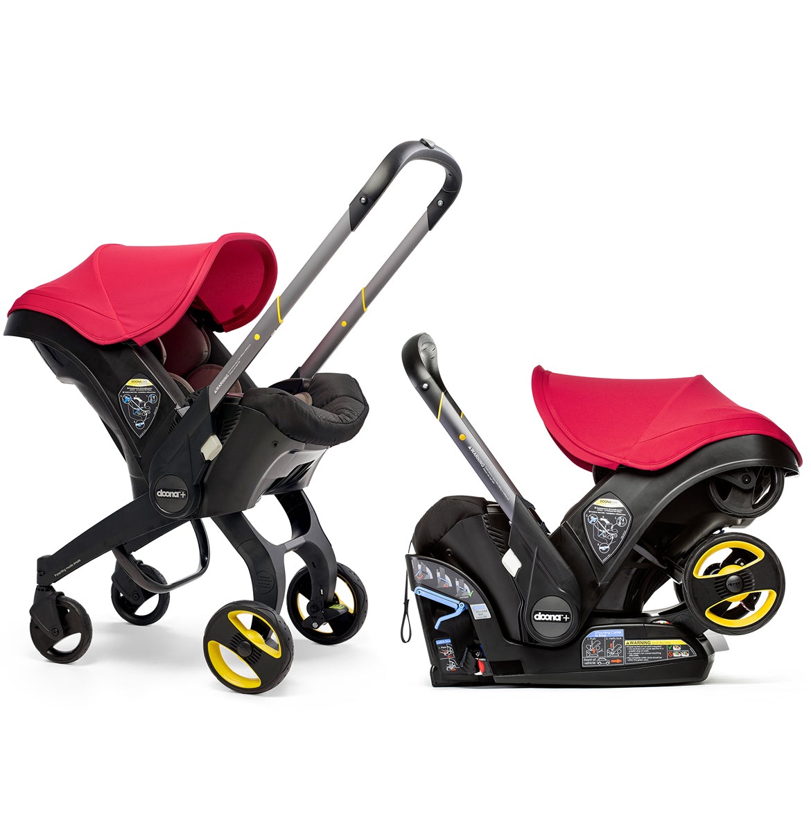 nutrigardens 2025 Infant Car Seat Stroller with LATCH Base ¨C Midnight Edition | Car to Stroller in Seconds, Aircraft Approved, Includes Essentials Bag(Flame Red)