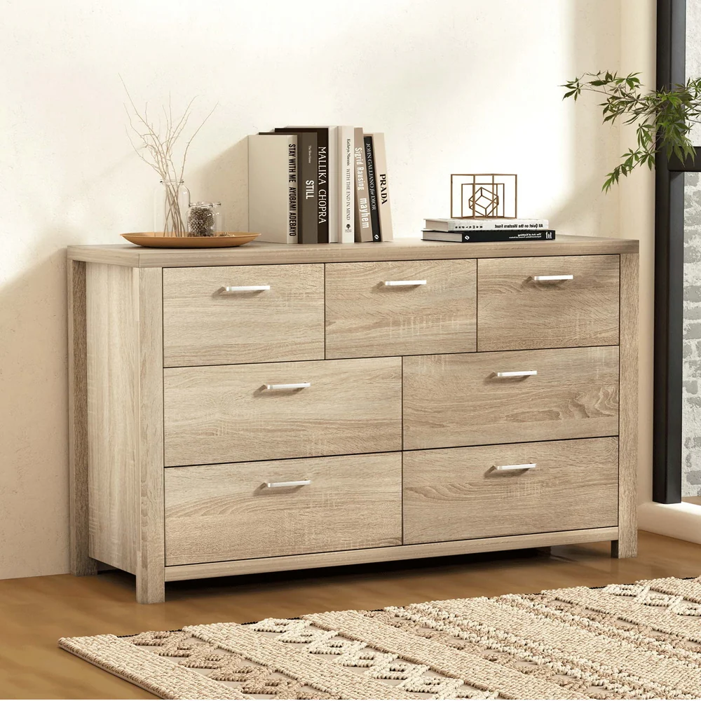 f12d27bd10d319b4372a1350d04b3bda32fc39fdee31fb0c1c6b0cf68c6dea28 Artiss 7 Chest of Drawers - MAXI Pine