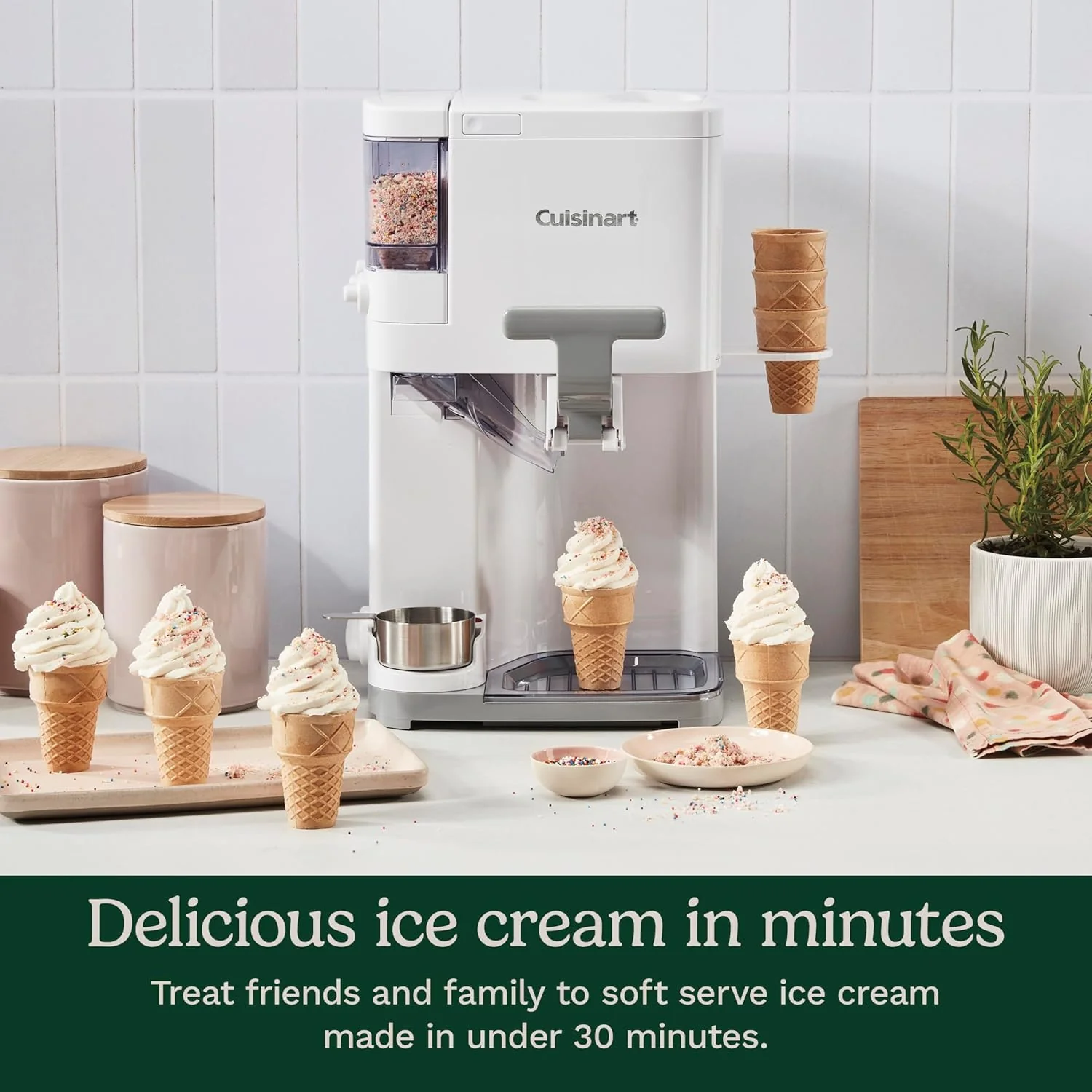 f28741278c9436b6d38124eb8ef8b38233be44a6d19053d63657798ed3b3b196 Cuisinart Soft Serve Ice Cream Machine- Mix It In Ice Cream Maker for Frozen Yogurt, Sorbet, Gelato, Drinks 1.5 Quart, White, ICE-48(Ice-Cream Maker/White)
