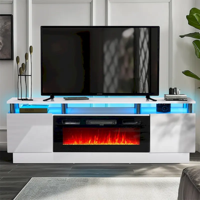 f2a8b29aee2cc37100a0a9b68a674995cb80651556c3385c47d84c1cb4d1cd62 70 Fireplace TV Stand with 36 Electric Fireplace(White)