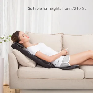 Snailax Shiatsu Massage Cushion with Heat Massage Chair Pad Kneading Back Massager for Home Office Seat use(Grey)