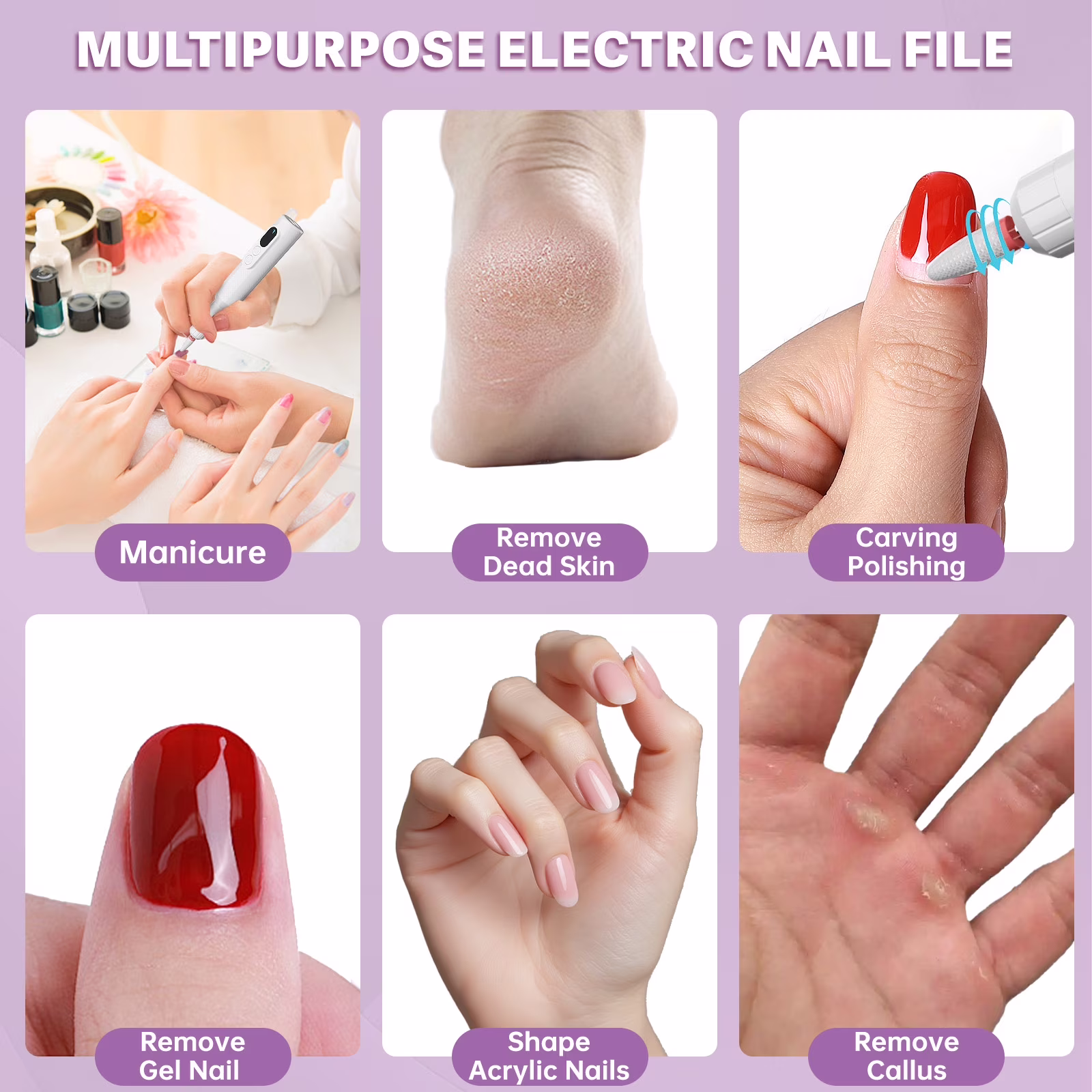 f3ab4a357d4f1d719e41cbcbaf841ee3ae3cd077ff75c70984f07afd819d6b99 CshidWorld Electric Nail Drill, Cordless Nail File Kit, Portable Manicure Pedicure Tool with 12 Drill Bits & Wireless Charging Base for Acrylic Gel Nails Polishing Removal