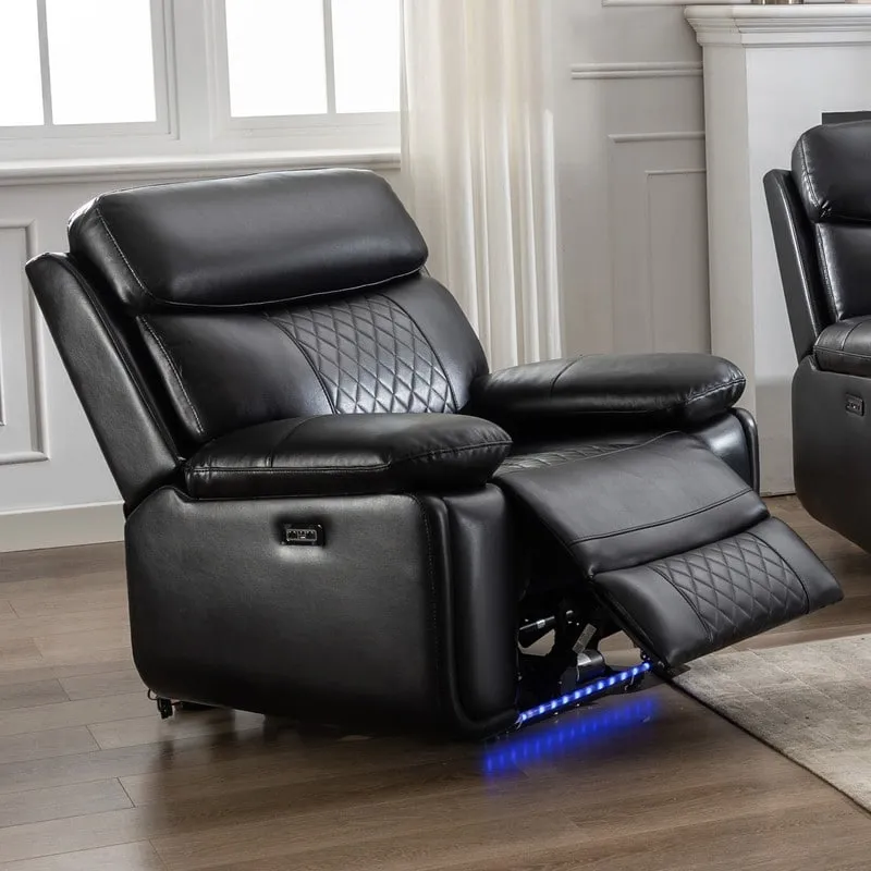 f3b03c4c8464a548b30fe66bb2c6f1f93ad98017b180bc2c1bb0dd6d54f5b533 Power Reclining Sofa with Wireless Charger,Reading Light,LED Light for Living Room,Faux Leather,AC/USB Port,Cup Holder,Black(Black-1-seat)