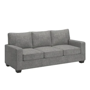 Roros Fabric Upholstered Square Arm Sofa by iNSPIRE Q Classic(Grey)