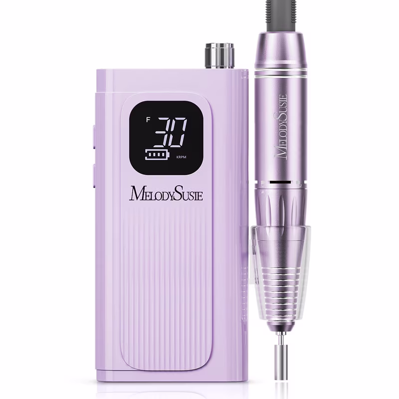 f5fb32840bf5369ceaa68b2cc28a056338311586b45861b71fa743e62e554dd2 MelodySusie SC300F Electric Nail Drill Machine,30000 RPM Cordless Rechargeable Nail File Kit for Acrylic Gel Nail Care Manicure Polishing Set,Purple
