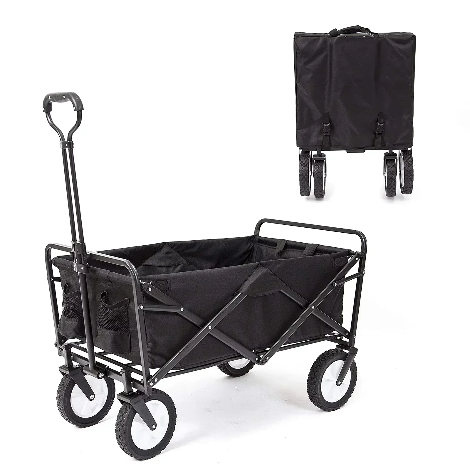 f7560b9d0a4486375b3ed58a34ef0e5d80d36d1cf007af991474e14aba729931 220lb Folding Wagon Utility Garden Cart for Outdoor Camping Black