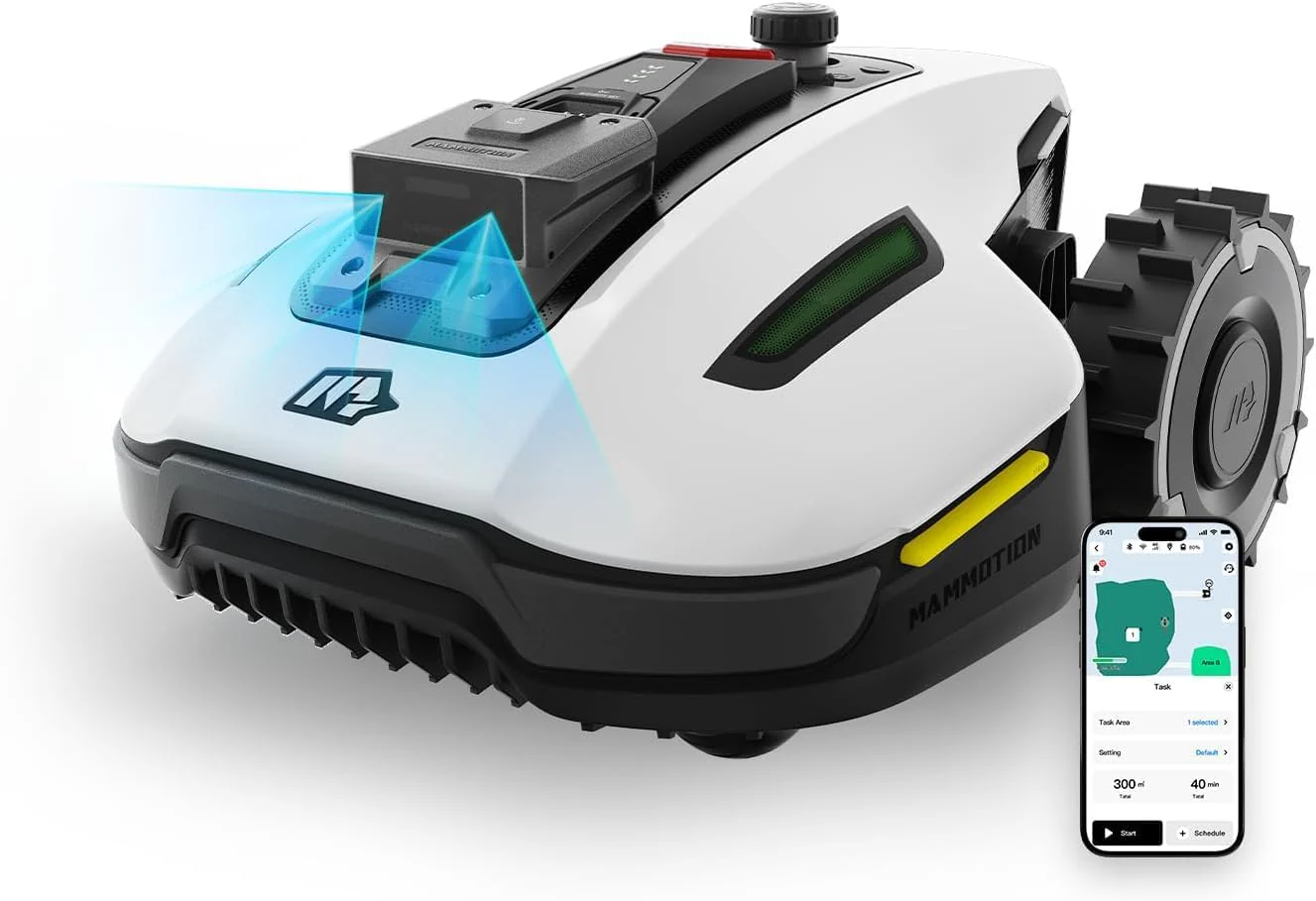 f786ca5fcd685d380ed18f3097b86a5f9c35b9e866ac7c659effcc025f02d2ad YUKA Mini 500H Robot Lawn Mower Reception 0.12 Acre, Max. 0.17 Acre, Ultrasense AI Vision+ RTK Positioning, Auto Mapping, App Control,45% Slope, Cutting Height 2''~3.5'', 3 Mowing Zones(Max. Mowing 0.27 Acre/Without Garage)