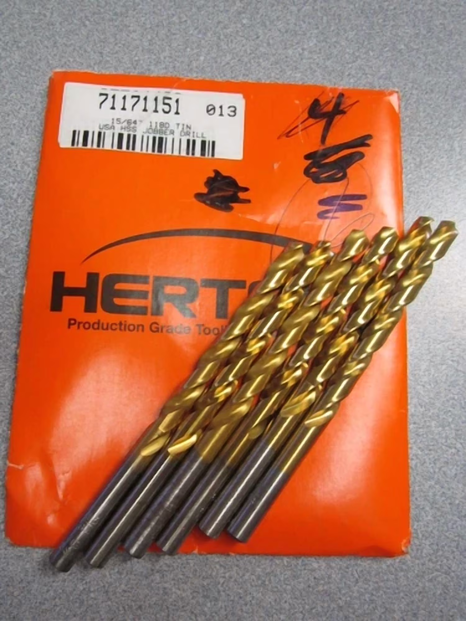 KLYNE - (6) Jobber Length Drill Bits 15/64 X 15/64 X 2-15/64 X 3-15/16" 118Deg Angle Tin