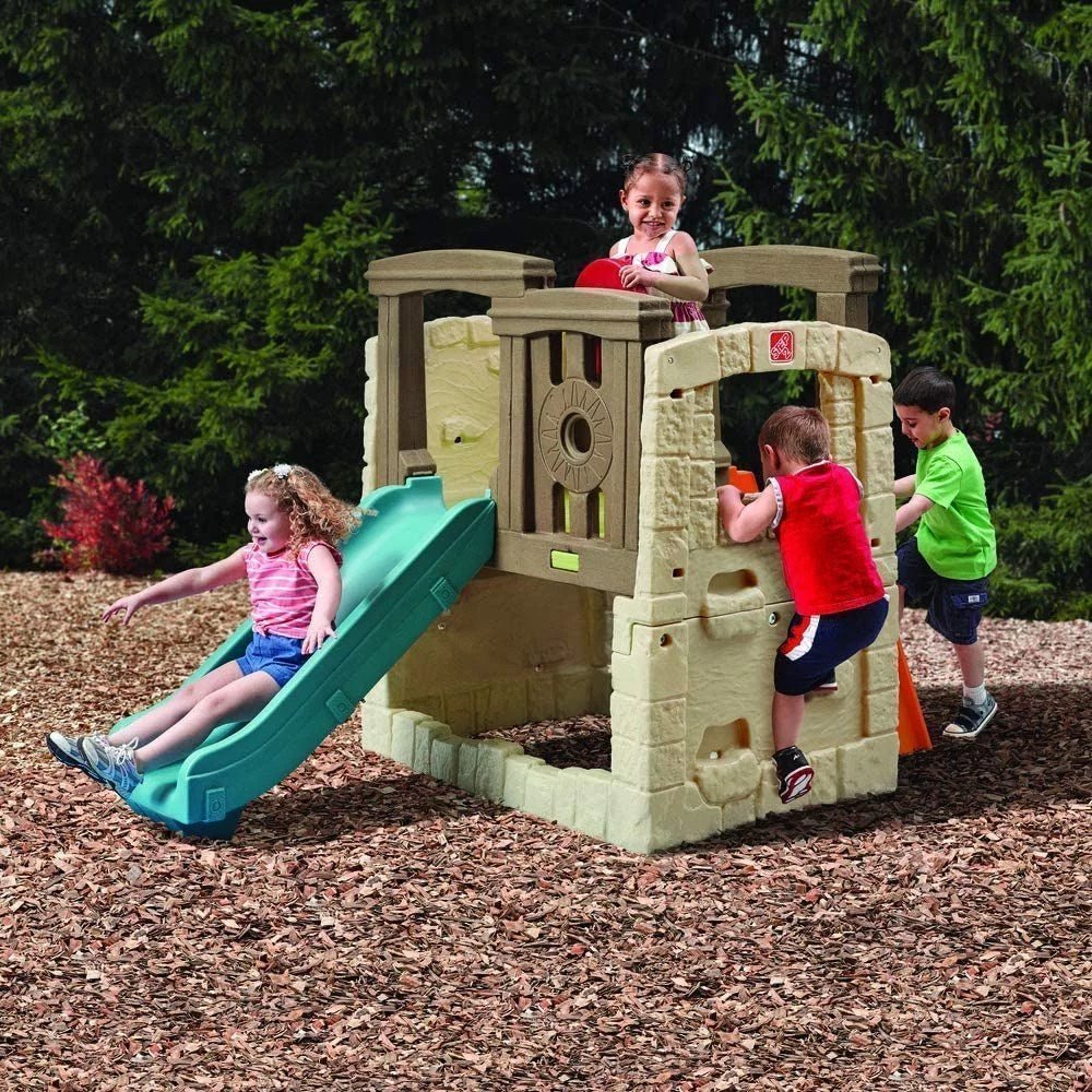 fa79de1960f5cfe6ddd417cfa77b135e8191da83d1a06795526c1f27cd95e081 Step2 Naturally Playful Woodland Climber II with Slide, Green