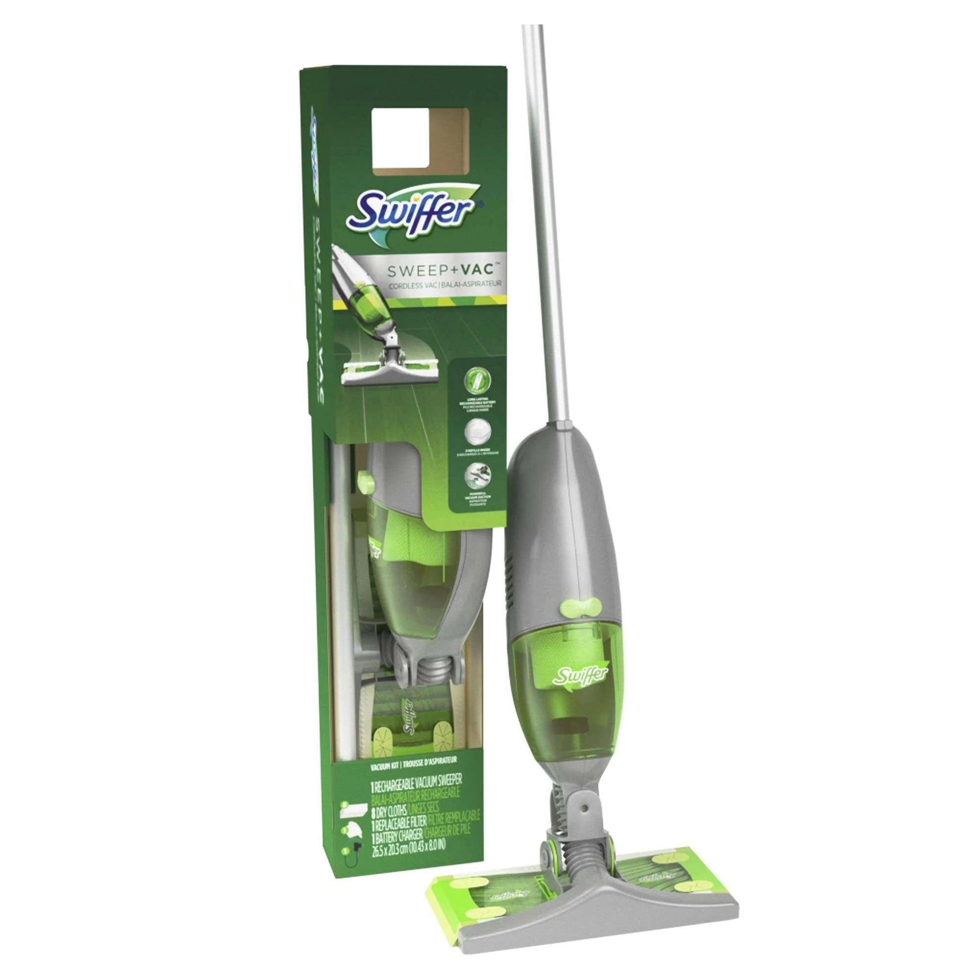 faa94e14f0d308b2e1ac0313bd47829c4c851436d1bf6e0dd3a08698e36f80f3 Swiffer Vacuum Kit, Sweep + Vac, Cordless