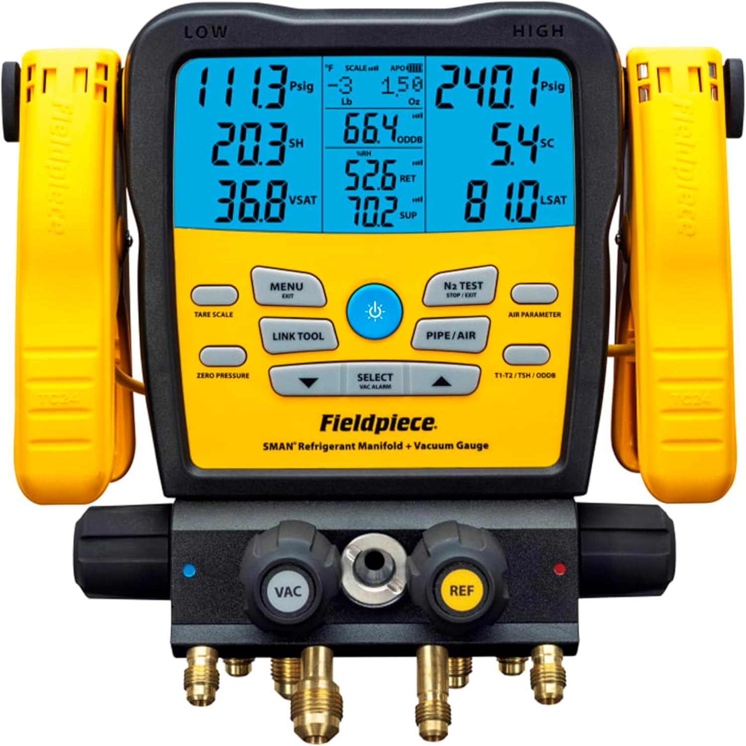 fb1653177a2c408acef5b9b81da4713ad1c15c2e98d5fdd714170d93757ec09c Fieldpiece SM482V Wireless 4-Port SMAN Manifold with Vacuum Gauge