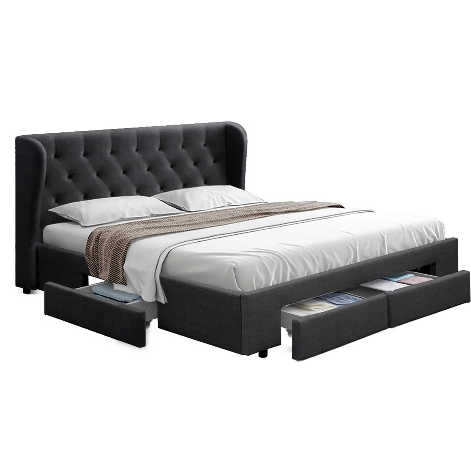 fba83de27a791a3812752c6a7e8fa8dcb11182a5edb2e7cb2b7bb427383f9fbc Artiss Bed Frame King Size with 4 Drawers Charcoal MILA