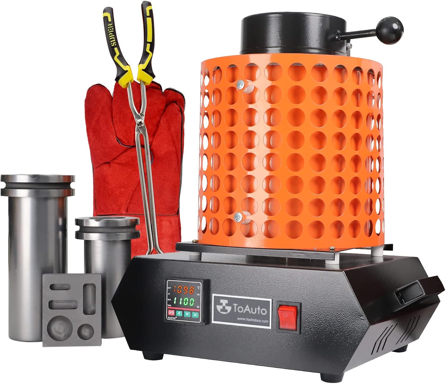 fba898befdffca11ef7a44553d9c7309ac2caa08b091254619bd235c87feaf57 TOAUTO Gold Melting Furnace TGF3000-V1.1, 1+3KG, 1400W, 2100¡ãF