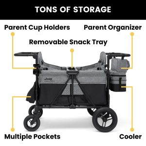 Jeep Wrangler Deluxe 4 Seater Stroller Wagon by Delta Children