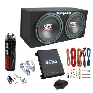 12 1200W Dual Loaded Car Subwoofer  1100W Amp with Kit  Capacitor