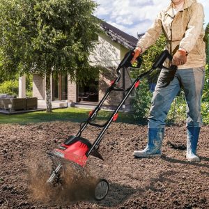 Corded Electric Tiller and Cultivator 9-Inch Tilling Depth(14 inches)