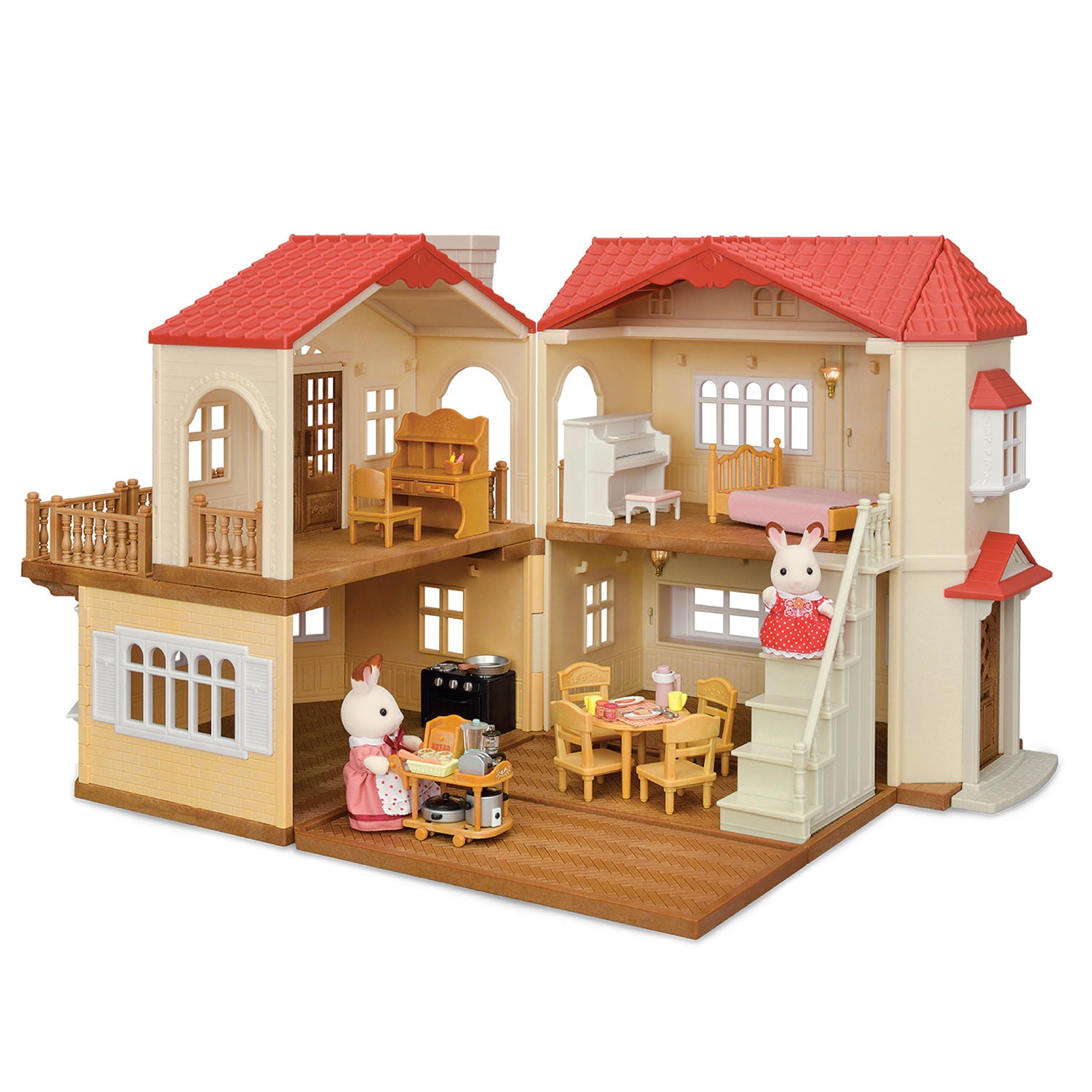 fd91e293b18849c71ff4331f4ccfb8259a8624b34c31bf63de7d7a69600fd1aa 2025 Calico Critters Red Roof Country Home, Dollhouse Playset with Figures, Furniture and Accessories