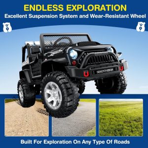 L8 Ride On Car 2 Seater 12V Kids Electric Car Remote Control 4-Wheel Suspension Bluetooth Speaker(A-pink)