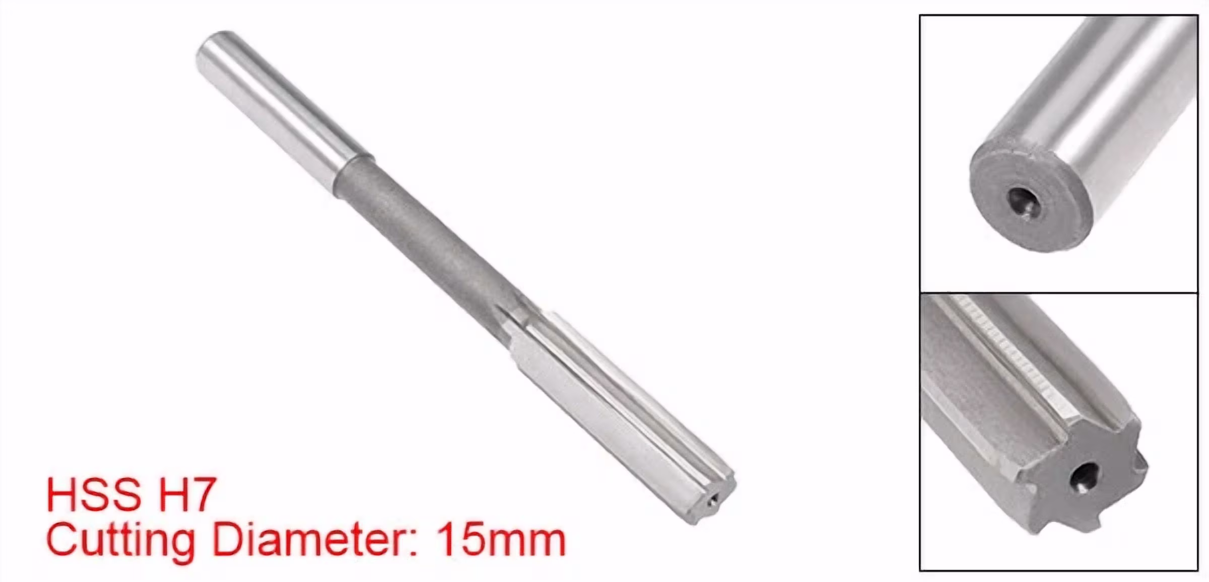 YANI -15Mm Chucking Reamer Hss H7 6 Straight Flutes Machine Milling Cutter Tool