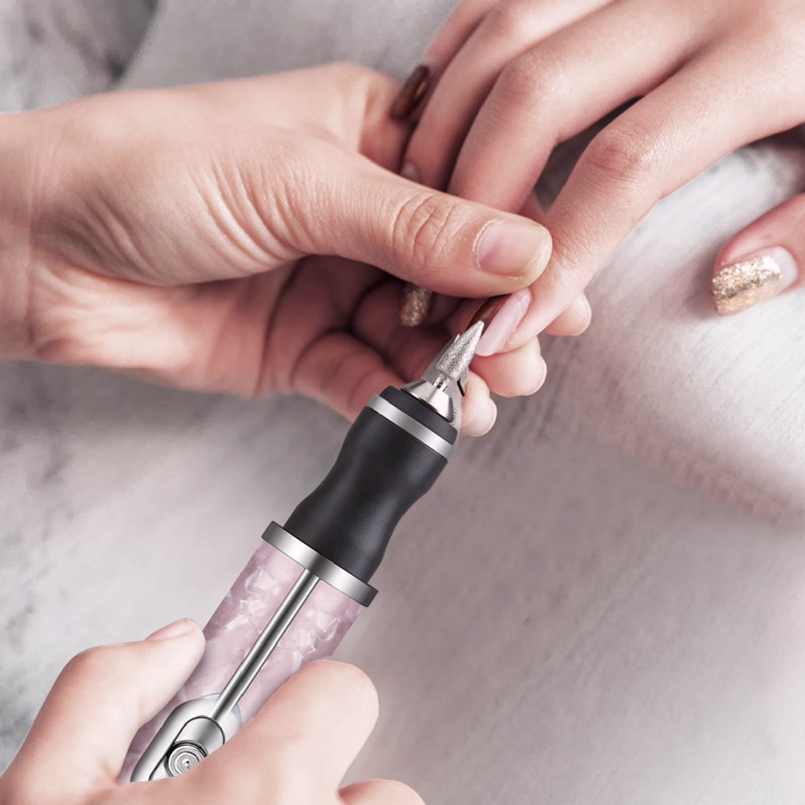 ff15a898f6c8773b48afb4dfbec7b1b3acbf0536e2d7a19fc39ca82348f2c2ae Cordless Nail Grinder Kit 4 Speeds Toenail Sander Manicure Pedicure Tool For Thick Nails Smooth Filing Grinding Peeling Care