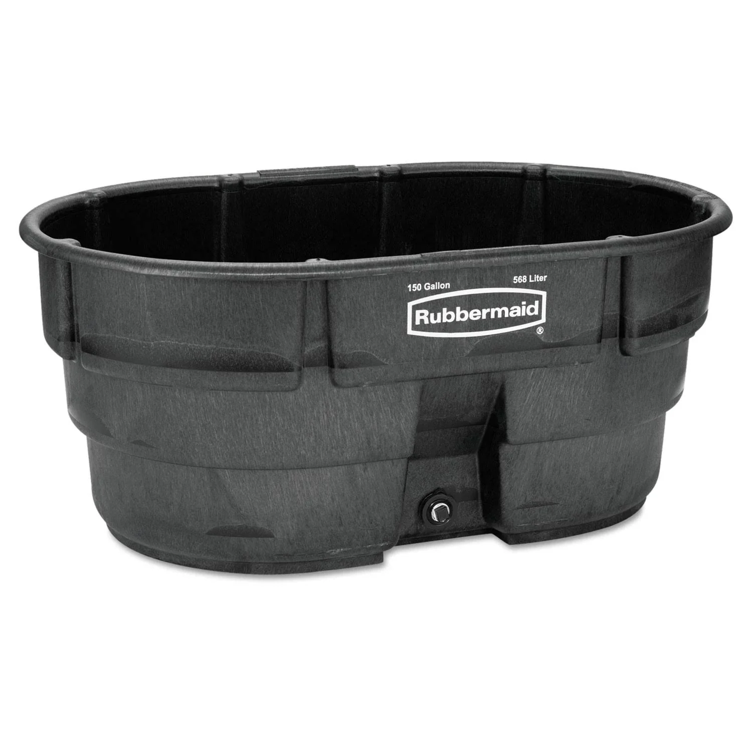 ff29396960c77214e9cd5fcfe0833789b8cb8b74e880de1dbb26cfeaf2bd7802 Rubbermaid FG424500BLA Livestock Tank (Model Year 2025), 150 Gallon Capacity, Plastic, Black
