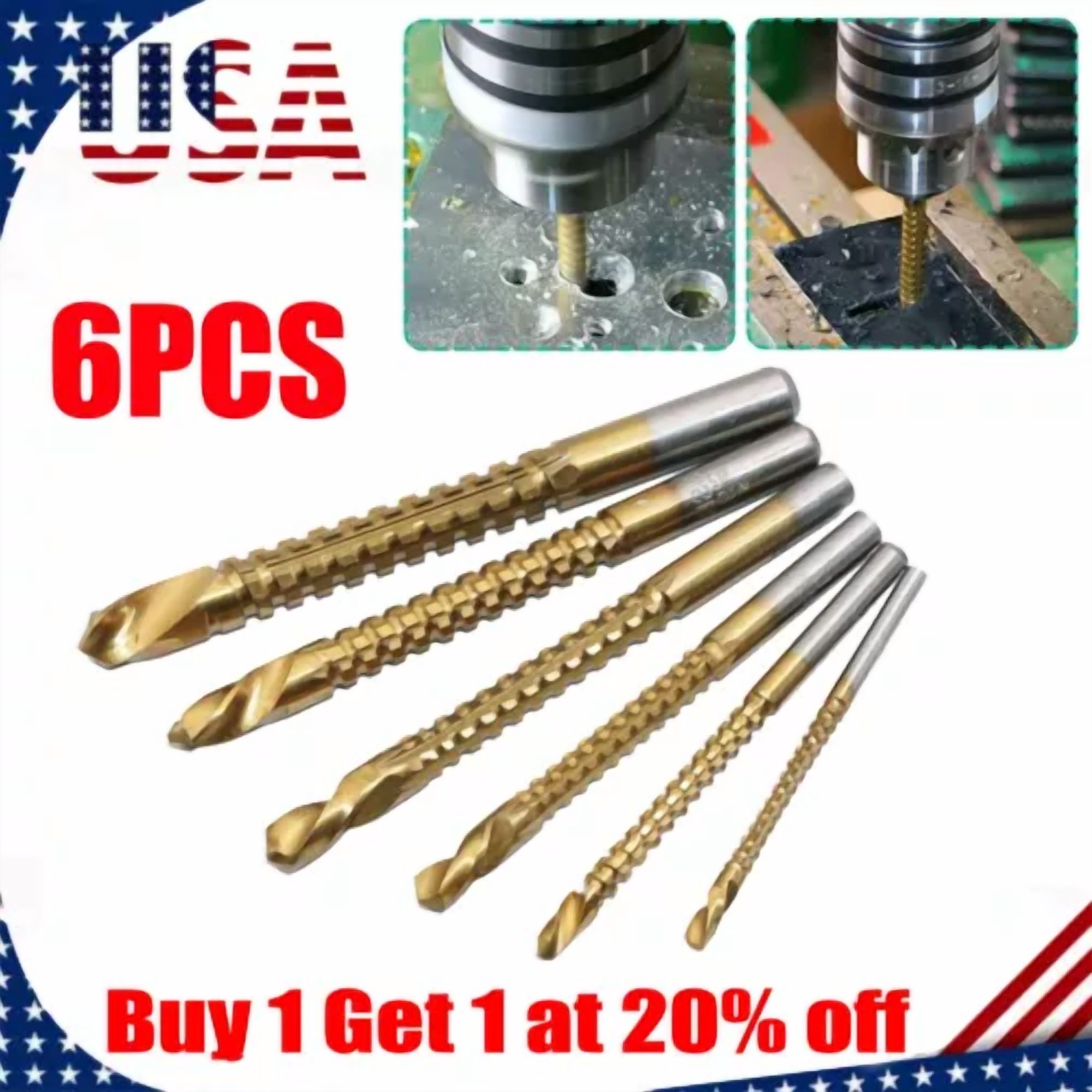 ffb3aba08746715f7e76a3824f1aec1dd49fc5d5c11ed1436f88fc2597bb58e9 2025Twist Drill Bit Set Power Tool Accessories Screw Holes For Wood Metal (6Pcs)